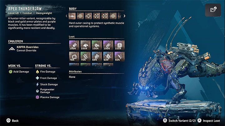 At the start of the Thunderjaw boss fight, you should scan it - Horizon Forbidden West: Faros Tomb - walkthrough - Main Storyline - Horizon Forbidden West Guide