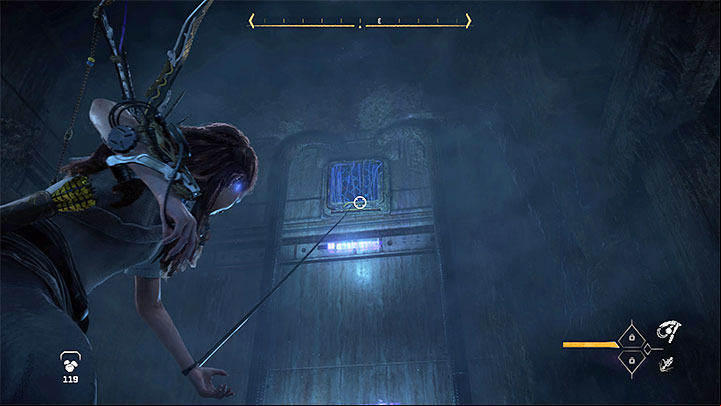 By exploring further, you will reach a locked door and Aloy must single-handedly find a way to by it - Horizon Forbidden West: Faros Tomb - walkthrough - Main Storyline - Horizon Forbidden West Guide