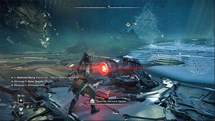 Reach the network link in the same room and use the spear on it as per usual - Horizon Forbidden West: GEMINI - walkthrough - Main Storyline - Horizon Forbidden West Guide