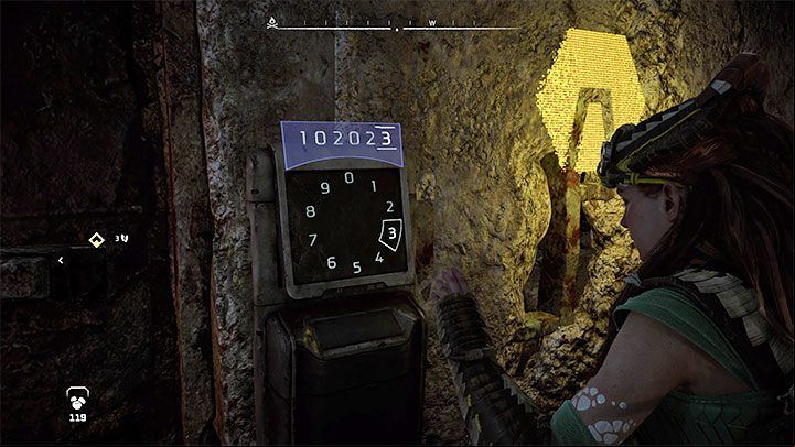 From the message, you will learn that the door code is a date, specifically Atbay's founding month and year - Horizon Forbidden West: Forbidden Legacy - Alvas quest, walkthrough - Tasks of companions - Horizon Forbidden West Guide