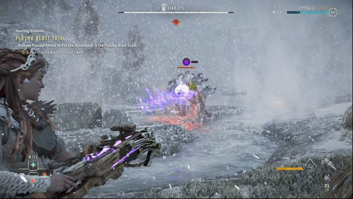 Once the trial begins, run as fast as you can towards the Rollerback, because the time of the trial is very limited - Horizon Forbidden West: Hunting Grounds: Sheerside Mountains - trial walkthrough - Hunting grounds - Horizon Forbidden West Guide