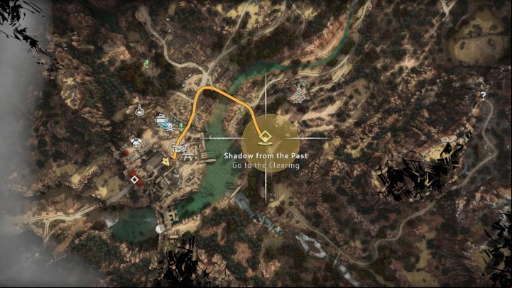 Head to the clearing east of the settlement that Conover mentioned - Horizon Forbidden West: Shadow from the Past - walkthrough - Side quests - Horizon Forbidden West Guide