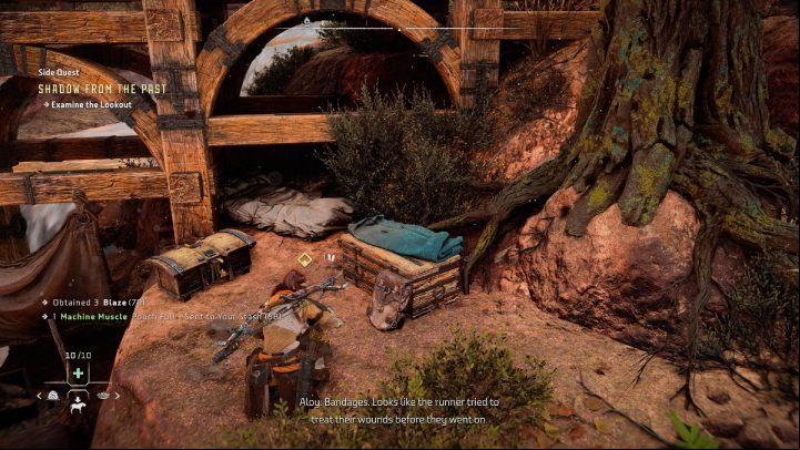 Cross the bridge and go down to the river - Horizon Forbidden West: Shadow from the Past - walkthrough - Side quests - Horizon Forbidden West Guide