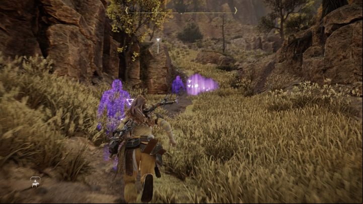 Activate focus mode, mark the tracks and follow them upwards until you find the entrance to the cave at the top of the stone - Horizon Forbidden West: Shadow from the Past - walkthrough - Side quests - Horizon Forbidden West Guide