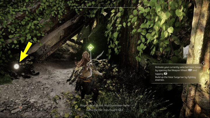 Climb up the ladder to the boards where Yef was standing, then walk over to the rock - Horizon Forbidden West: Shadow in the West - walkthrough - Side quests - Horizon Forbidden West Guide