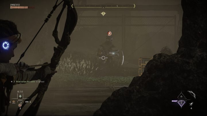 Regardless of whether you manage to kill the machine, Vezreh will leave the podium after a few minutes and start chasing you - Horizon Forbidden West: Shadow in the West - walkthrough - Side quests - Horizon Forbidden West Guide