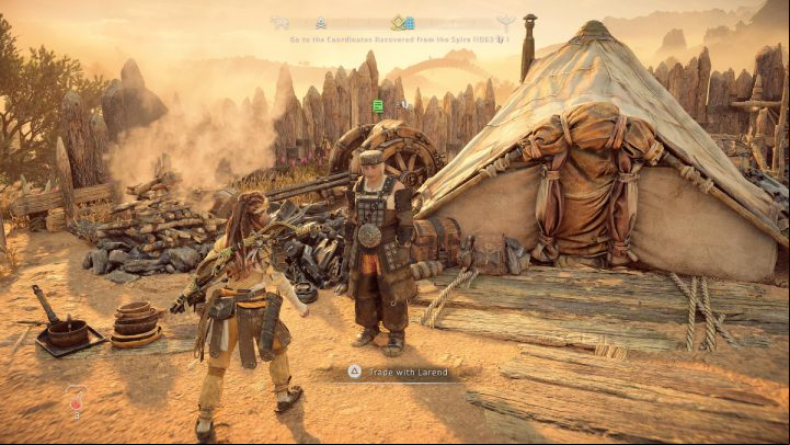 When you reach the camp Keruf mentioned, you will encounter another Salvager who will offer you some initial contracts - Horizon Forbidden West: Salvage Contracts - list and general information - Salvage Contracts - Horizon Forbidden West Guide