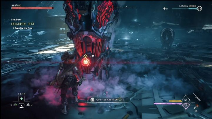 The Tallneck will appear in the main arena, right next to the core - Horizon Forbidden West: Tallneck (Salt Bite) - location - Salt Bite - Horizon Forbidden West Guide