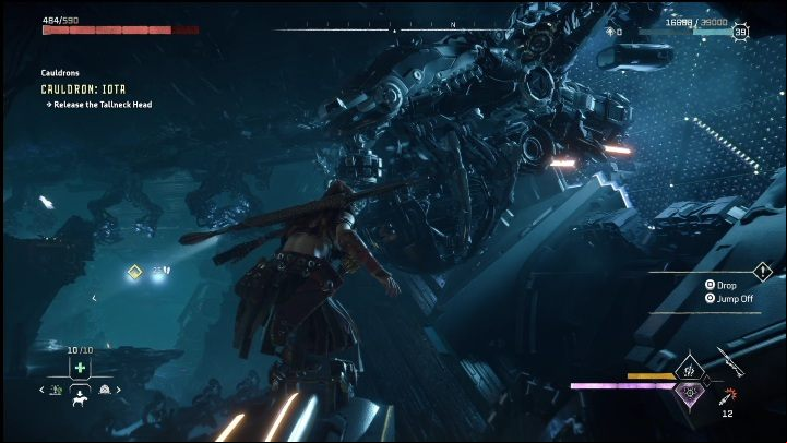 At the top, you'll see the mechanisms that you need to grab onto - Horizon Forbidden West: Tallneck (Salt Bite) - location - Salt Bite - Horizon Forbidden West Guide