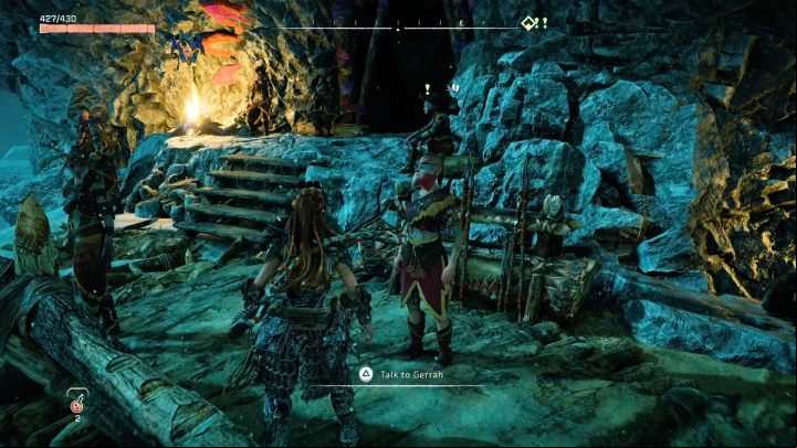 Talk to Gerrah in the Bulwark - Horizon Forbidden West: Call and Response - walkthrough - Errands - Horizon Forbidden West Guide