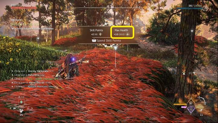 In Horizon Forbidden West, health points increase ively - Horizon Forbidden West: Levelling up - Basics - Horizon Forbidden West Guide