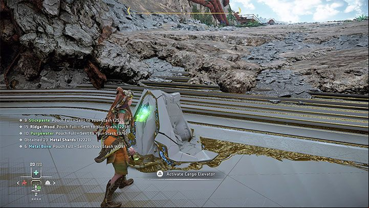 Head out towards the tower and reach the freight elevator console - Horizon Forbidden West: Singularity - walkthrough, ending - Main Storyline - Horizon Forbidden West Guide