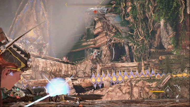 Use the best ranged weapons you have and, if possible, always try to aim at Regalla's headgear in order to gradually damage it - Horizon Forbidden West: Regalla - The Wings of the Ten boss fight, how to deafeat? - Bosses - Horizon Forbidden West Guide