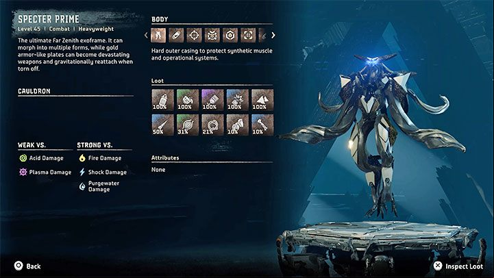 Make sure you scan Specter Prime (it's the only enemy of its kind you'll encounter) - Horizon Forbidden West: Specter Prime - final boss, how to deafeat? - Bosses - Horizon Forbidden West Guide
