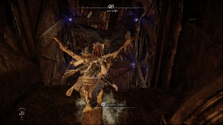 Enter the cave through the small opening, jump down and talk to Kentokk - Horizon Forbidden West: The Deluge - walkthrough - Side quests - Horizon Forbidden West Guide