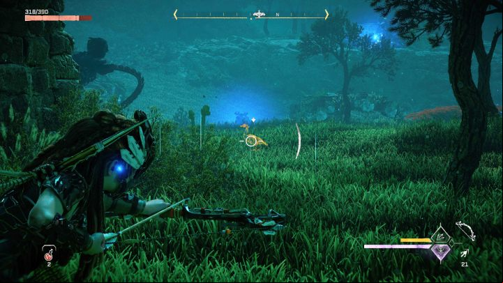 Swim to the other side of the lake and gather meat from 6 birds - Horizon Forbidden West: The Taste of Victory - walkthrough - Errands - Horizon Forbidden West Guide