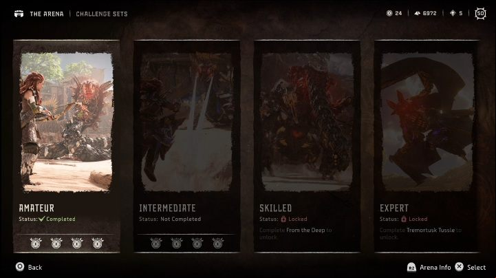 In the Arena, you can fight several battles at different difficulty levels - Horizon Forbidden West: The Arena - location, how to unlock? - Secrets & Collectibles - Horizon Forbidden West Guide