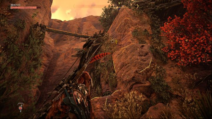 When you exit the tunnel, cross the wooden bridge and follow the path upwards - Horizon Forbidden West: The Promontory - walkthrough - Side quests - Horizon Forbidden West Guide