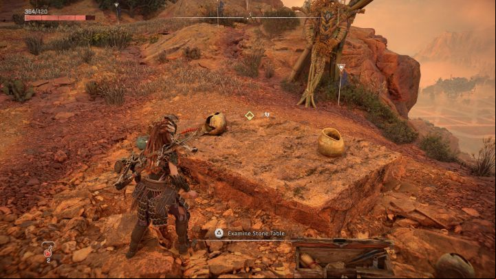 Walk up to the stone table and examine it - Horizon Forbidden West: The Promontory - walkthrough - Side quests - Horizon Forbidden West Guide