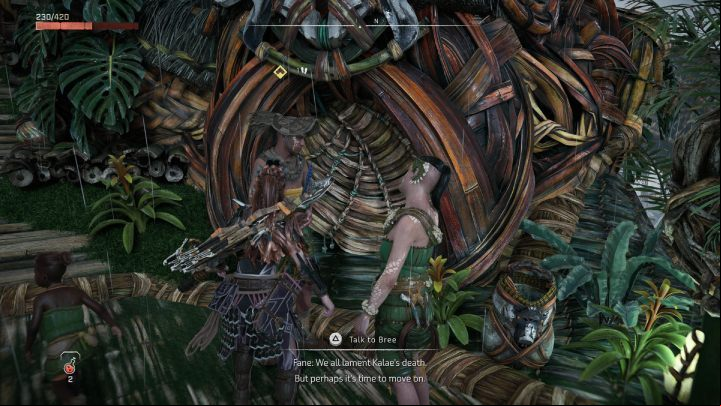 Go back to Plainsong and talk to Bree - Horizon Forbidden West: The Promontory - walkthrough - Side quests - Horizon Forbidden West Guide