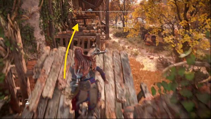 Get on the ledge above the room - Horizon Forbidden West: Lets Get This Started! - how to get? - Ornaments - Horizon Forbidden West Guide