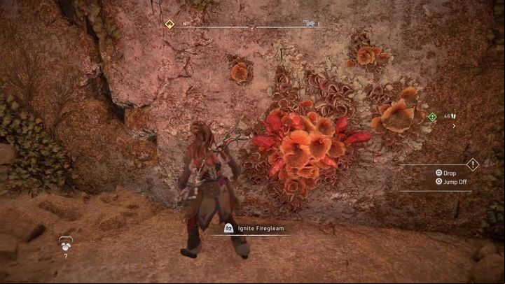 After that, jump onto the ledge, head towards the crystal wall and blow it up using Igniter - Horizon Forbidden West: Emergency Pit Stop - how to get? - Ornaments - Horizon Forbidden West Guide