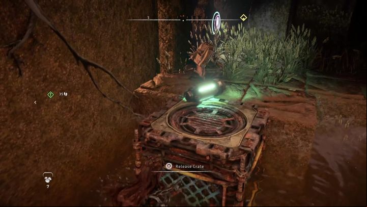 Remove the battery from the station and drop it on top of the crate - Horizon Forbidden West: Emergency Pit Stop - how to get? - Ornaments - Horizon Forbidden West Guide