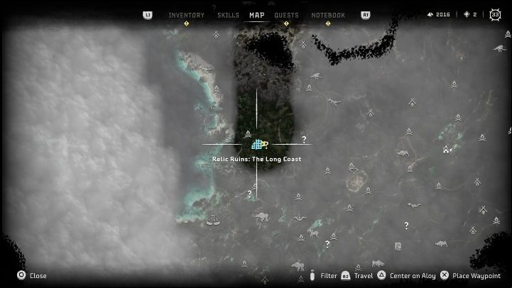 You will find these ruins just off the shore - Horizon Forbidden West: The Bill - how to get it? - Ornaments - Horizon Forbidden West Guide