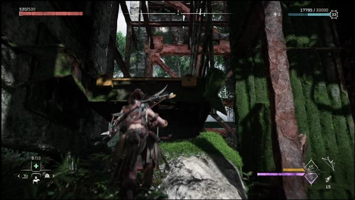 At the start, all you have to do is jump to the designated spot; you will be guided by the noticeable yellow elements - Horizon Forbidden West: The Bill - how to get it? - Ornaments - Horizon Forbidden West Guide