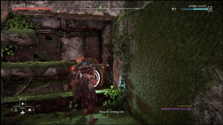 Once you've put the crate in the elevator, climb the stairs to the top - Horizon Forbidden West: The Bill - how to get it? - Ornaments - Horizon Forbidden West Guide