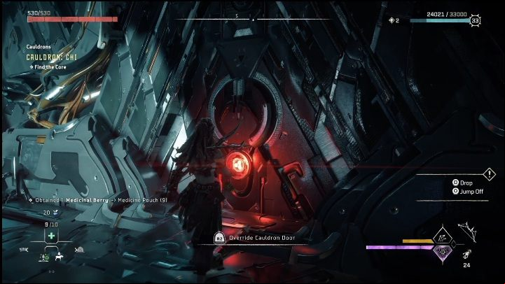 After reaching a certain point, you'll encounter a mechanism that can be overridden - Horizon Forbidden West: Cauldron CHI (The Stand of the Sentinels) - location, walkthrough - The Stand of the Sentinels - Horizon Forbidden West Guide