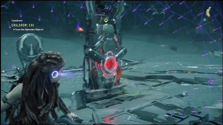 The next step is to scan the red mechanism - Horizon Forbidden West: Cauldron CHI (The Stand of the Sentinels) - location, walkthrough - The Stand of the Sentinels - Horizon Forbidden West Guide