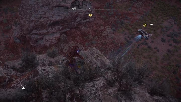 To reach the drone you must climb the rock formation it circles around - Horizon Forbidden West: Survey drones - locations - Secrets & Collectibles - Horizon Forbidden West Guide