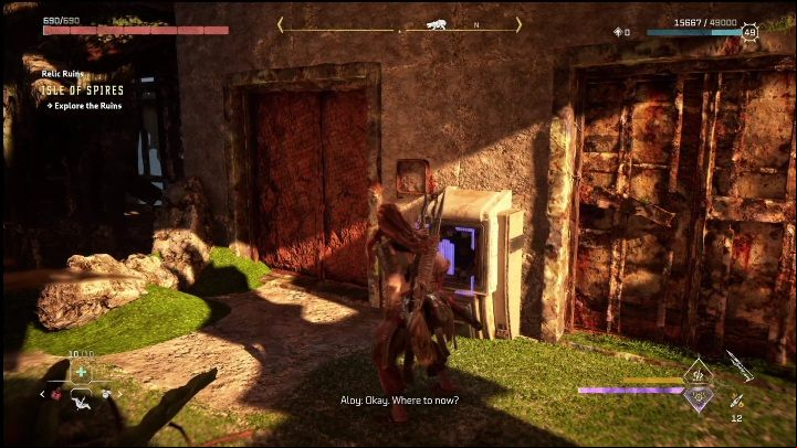 At the top of the ruins you'll see an offline elevator - Horizon Forbidden West: Golden Toucans - how to get? - Ornaments - Horizon Forbidden West Guide