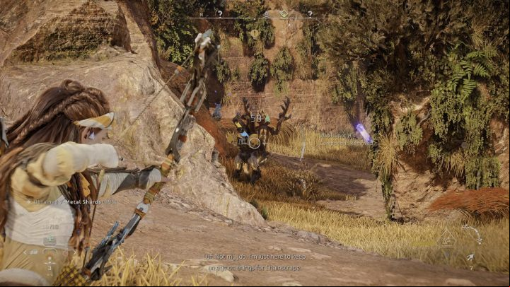 Outside the camp you'll encounter some machines attacking the refugees - Horizon Forbidden West: The Twilight Path - walkthrough - Side quests - Horizon Forbidden West Guide