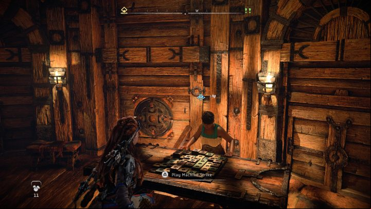 Talk to Salma at the tavern in Chainscrape - Horizon Forbidden West: Learning Machine Strike - walkthrough - Errands - Horizon Forbidden West Guide