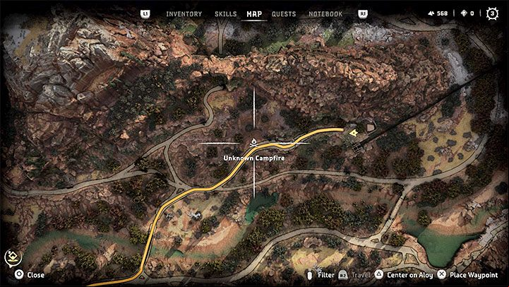The fast travel mechanic in Horizon Forbidden West uses campfires, which are scattered throughout the world map - Horizon Forbidden West: How to use fast travel? - Exploration - Horizon Forbidden West Guide