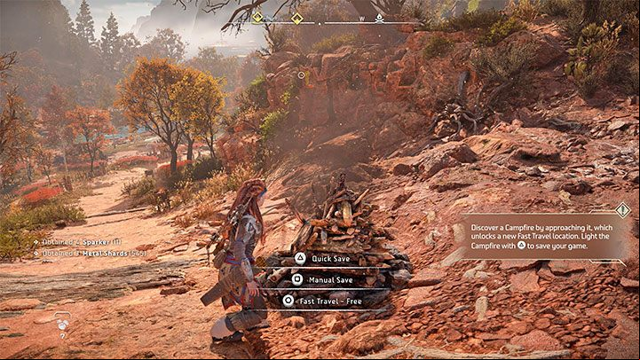 You can make quick and manual saves by visiting any of the campfires in the game world - Horizon Forbidden West: How to save? - World and game information - Horizon Forbidden West Guide