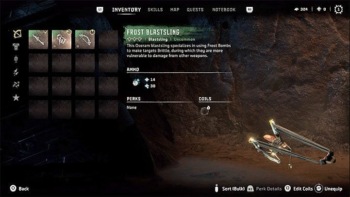 You automatically receive your first Blastsling during the Reach for the Stars main quest - Horizon Forbidden West: How to get first weapons? - Combat - Horizon Forbidden West Guide