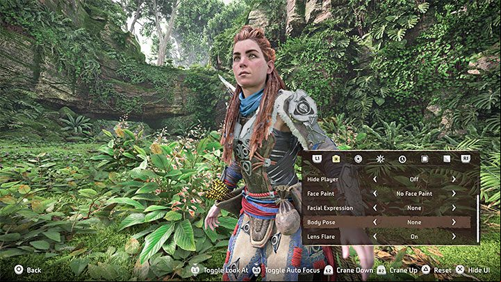 Photo mode in Horizon Forbidden Dawn offers many configuration options which let you enhance or modify the photo before saving it - Horizon Forbidden West: Photo Mode - how to activate? - Appendix - Horizon Forbidden West Guide
