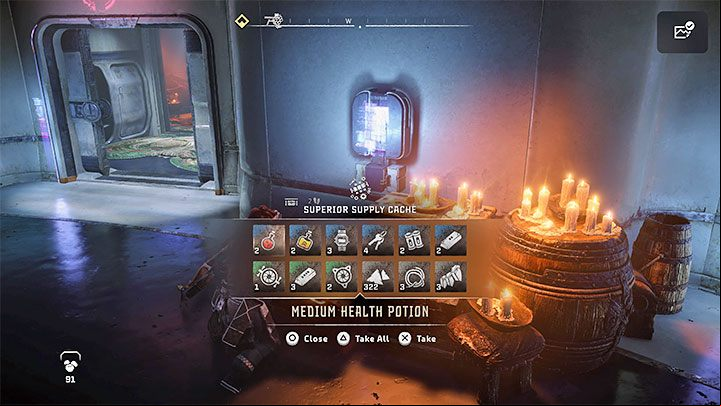 The Base features one more useful object: a supply crate - Horizon Forbidden West: The Base - unlocking, main rooms - Basics - Horizon Forbidden West Guide