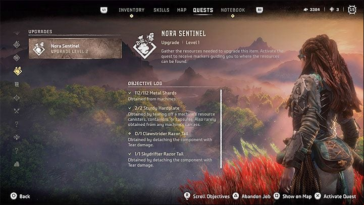 If you find yourself in one of these situations, you can press Triangle to create a Job related to said item - Horizon Forbidden West: What are jobs and how to activate them? - World and game information - Horizon Forbidden West Guide
