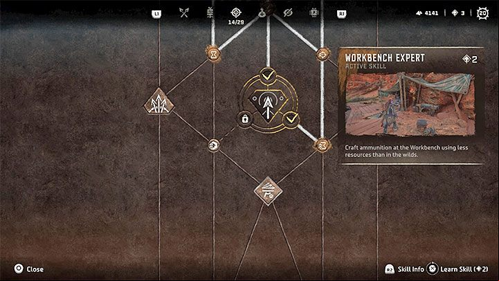 The Workbench Expert perk allows you to reduce the amount of resources needed to produce ammunition - Horizon Forbidden West: How to refill ammo (arrows, bullets, bombs)? - Combat - Horizon Forbidden West Guide