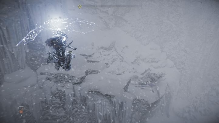 When you reach the icicles, Aloy will let you know that you need find an alternate route - Horizon Forbidden West: A Soldiers March - walkthrough - Side quests - Horizon Forbidden West Guide