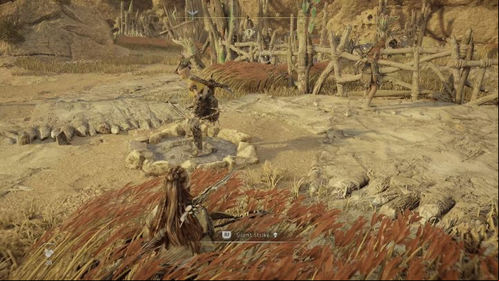 After getting rid of the patrol, you can deal with the rebels standing by the machine pens - Horizon Forbidden West: The Bristlebacks - walkthrough - Side quests - Horizon Forbidden West Guide