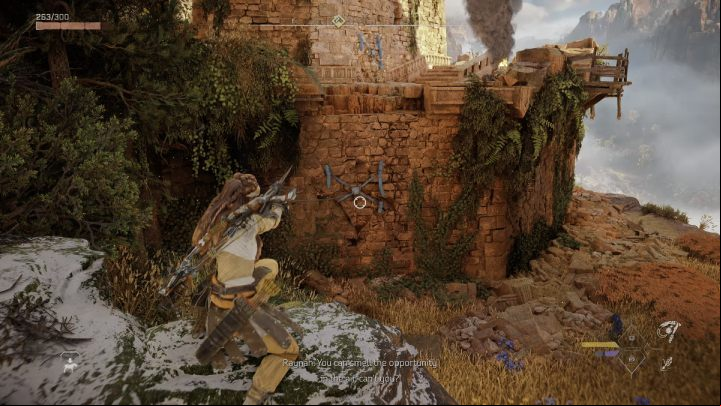 Use the Pullcaster on the blue wall fragment to get inside - Horizon Forbidden West: Signals of the Sun - walkthrough - Errands - Horizon Forbidden West Guide