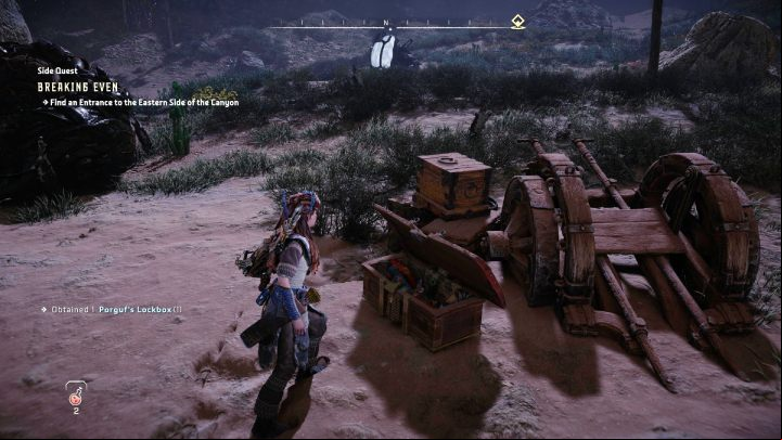 Scan the area thoroughly and search all the chests which contain many valuable items - Horizon Forbidden West: Breaking Even - walkthrough - Side quests - Horizon Forbidden West Guide