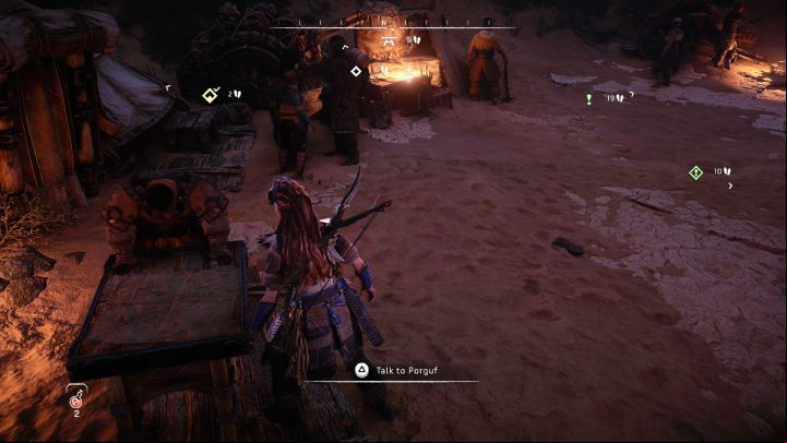 Leave the tunnel, return to Porguf at Camp Nowhere and collect your rewards - Horizon Forbidden West: Breaking Even - walkthrough - Side quests - Horizon Forbidden West Guide