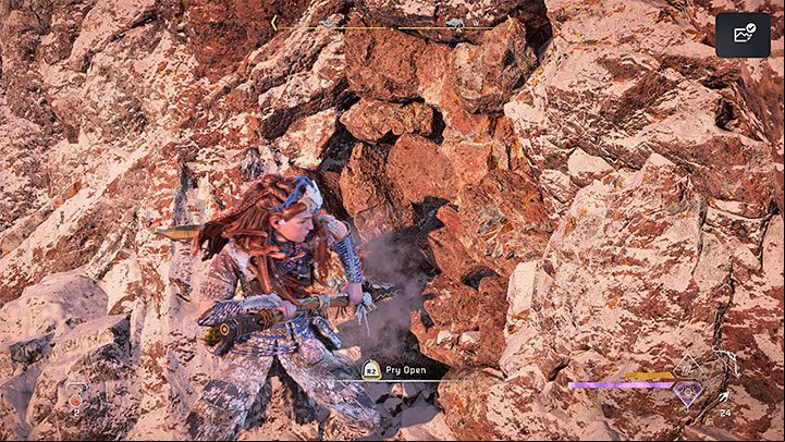 You must reach the boulders blocking the age - Horizon Forbidden West: The Eye of the Earth - walkthrough - Main Storyline - Horizon Forbidden West Guide