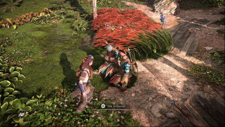 After dispatching all the enemies talk to Kavvoh and Arokkeh - Horizon Forbidden West: Blood for Blood - walkthrough - Side quests - Horizon Forbidden West Guide